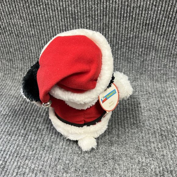 Hallmark Snoopy Santa Christmas 9" Plush Peanuts‎ Santa Embroidered Eyes Jingle - Picture 5 of 14